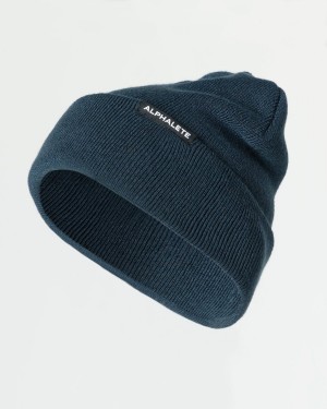 Accesorios Alphalete Essential Foldover Beanie Hombre Midnight | MLYXHE-280