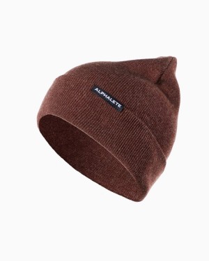 Accesorios Alphalete Essential Foldover Beanie Hombre Wine | OUICAX-786