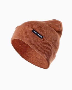 Accesorios Alphalete Essential Foldover Beanie Mujer Clay | ZGXNTL-973