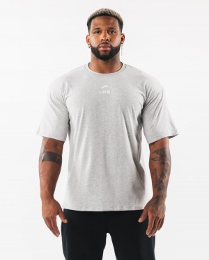 Camisas Alphalete Brushed Crest Tee Hombre Gris | LNXYJD-075