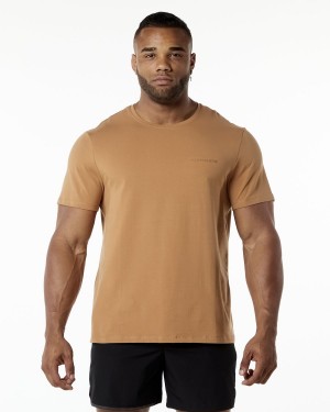 Camisas Alphalete Classic Tee Hombre Rust | LZUJKB-729