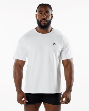 Camisas Alphalete Emblem Tee Hombre Blancas | NJTBFL-185