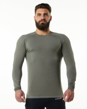 Camisas Alphalete Evo Epaulette Tee Hombre Gris | CAEYTP-765