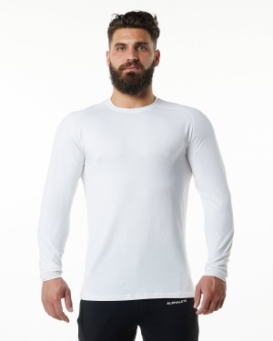 Camisas Alphalete Evo Epaulette Tee Hombre Blancas | WLIMDX-102