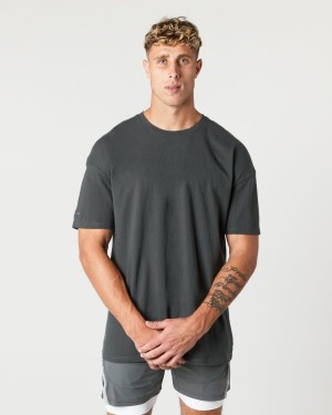 Camisas Alphalete Heavy Algodon Core Tee Hombre Shadow | YCEZXG-893