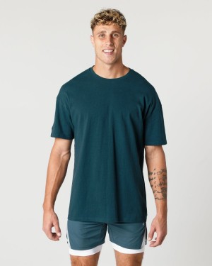 Camisas Alphalete Heavy Algodon Core Tee Hombre Midnight | HQRLPF-267