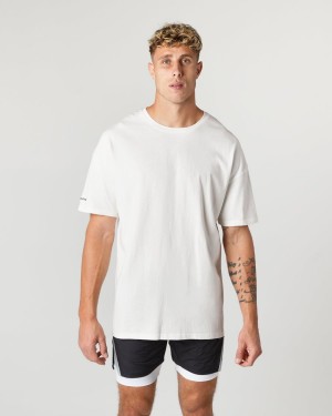 Camisas Alphalete Heavy Algodon Core Tee Hombre Shell | STGKRJ-497