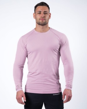 Camisas Alphalete Hero Long Sleeve Tee Hombre Bloom | ROBWMY-375