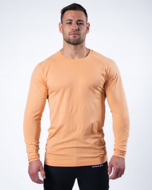 Camisas Alphalete Hero Long Sleeve Tee Hombre Coral | GODMRZ-653