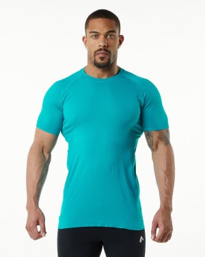 Camisas Alphalete Hero Tee Hombre Ocean | QILKRF-145