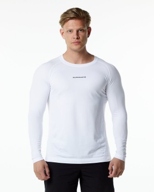 Camisas Alphalete Ozone LS Tee Hombre Blancas | OFDWPJ-928