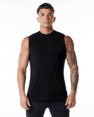 Camiseta Tirantes Alphalete Evo Tank Hombre Negras | EYSWGJ-370