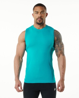 Camiseta Tirantes Alphalete Hero Tank Hombre Ocean | NUZWVJ-906