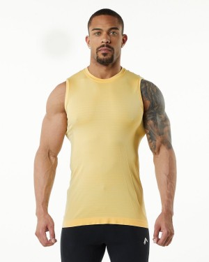 Camiseta Tirantes Alphalete Hero Tank Hombre Faded Honey | NMIWEP-586