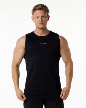 Camiseta Tirantes Alphalete Ozone Tank Hombre Negras | GHDWMZ-985