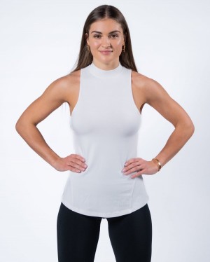 Camiseta sin Manga Alphalete Evo Tank Mujer Blancas | YQCLZA-726