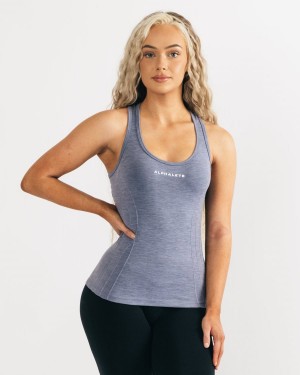 Camiseta sin Manga Alphalete Seamless Tank Mujer Azules | FUOHIN-948