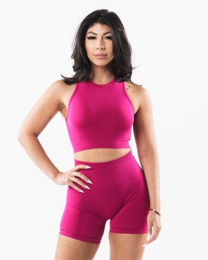 Camiseta sin Manga Alphalete Stratus Crop Tank Mujer Magenta | ETFVOW-564