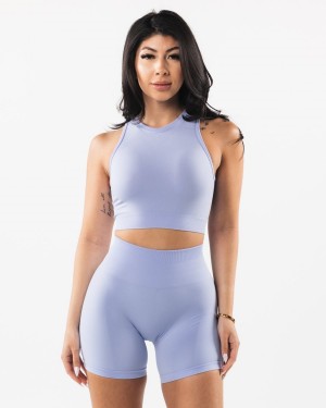 Camiseta sin Manga Alphalete Stratus Crop Tank Mujer Azules | DUVYAK-431