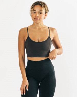 Camiseta sin Manga Alphalete Ultrasoft Allure Tank Mujer Charcoal | KEBNTG-947