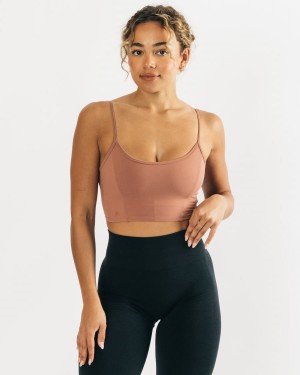 Camiseta sin Manga Alphalete Ultrasoft Allure Tank Mujer Blush | PZSBLT-479