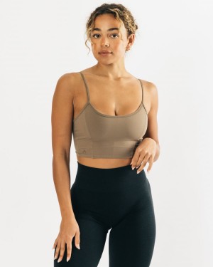 Camiseta sin Manga Alphalete Ultrasoft Allure Tank Mujer Verde Oliva | EMCDVI-341