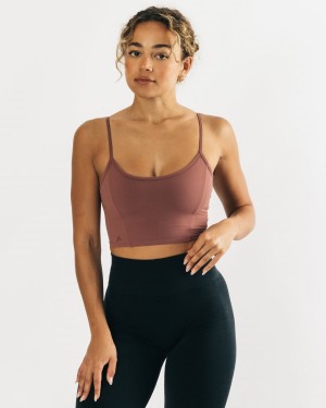 Camiseta sin Manga Alphalete Ultrasoft Allure Tank Mujer Mauve | EYMCZX-562