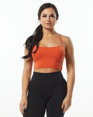 Camiseta sin Manga Alphalete Ultrasoft Camisole Tank Mujer Naranjas | OJESLQ-234