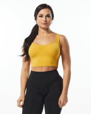 Camiseta sin Manga Alphalete Ultrasoft Square Neck Tank Mujer Sunflower | REICDN-146