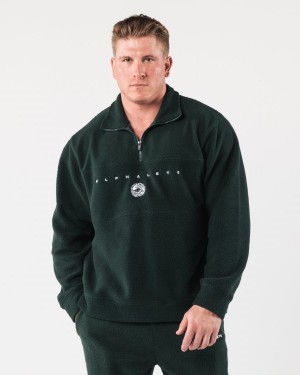 Chaquetas Alphalete King Quarter Zip Hombre Evergreen | NLUHFT-679