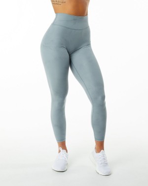 Leggins Alphalete Alphalux Wonder Legging 27" Mujer Washed Denim | VNWBZO-408