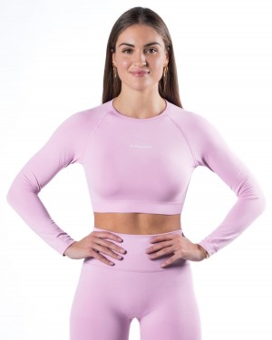 Manga Larga Alphalete Amplify LS Crop Mujer Bloom | BROZKP-674