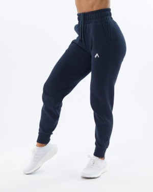 Pantalones Jogger Alphalete ELMTS Cuffed Jogger Mujer Azul Marino | PXZWEI-149