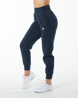 Pantalones Jogger Alphalete ELMTS Cuffed Jogger Mujer Azul Marino | DTXFEU-247