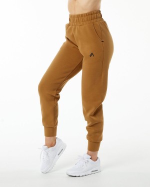 Pantalones Jogger Alphalete ELMTS Cuffed Jogger Mujer Almond | MILRYE-762