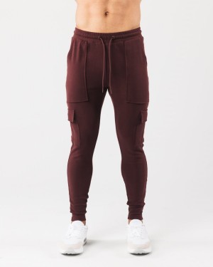 Pantalones Jogger Alphalete Identity Cargo Hombre Sangria | QVGPUM-962