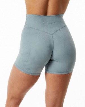 Short Alphalete Alphalux Wonder Corta 6" Mujer Washed Denim | CXNVRK-613