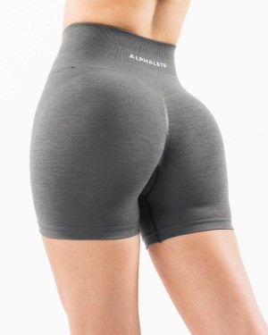 Short Alphalete Amplify Corta 4.5" Mujer Smoke | RUKVCE-283