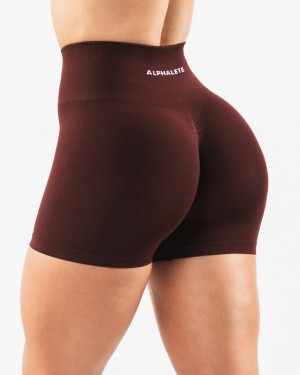 Short Alphalete Amplify Corta 4.5" Mujer Sangria | LOZNUP-954