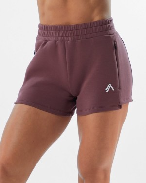 Short Alphalete ELMTS Atléticos Corta 3.5" Mujer Mauve | ULTCGK-643