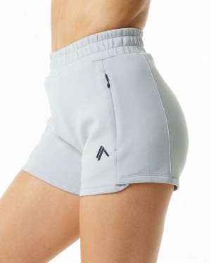 Short Alphalete ELMTS Atléticos Corta 3.5" Mujer Gris | JYBUPA-296