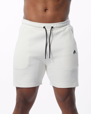 Short Alphalete ELMTS Atléticos Corta 6" Hombre Creme | QWNXBH-637