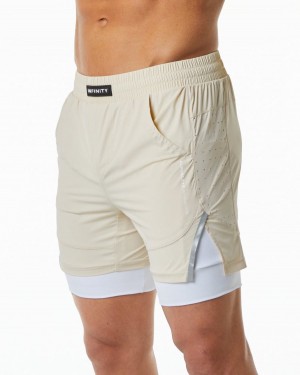 Short Alphalete Infinity Speed Corta 5.5" Hombre Vanilla | VEWRTN-234