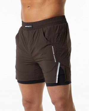 Short Alphalete Infinity Speed Corta 5.5" Hombre Marrones | TDEKPW-576