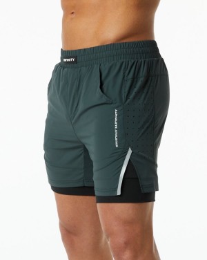 Short Alphalete Infinity Speed Corta 5.5" Hombre Verde | UQHRFG-903