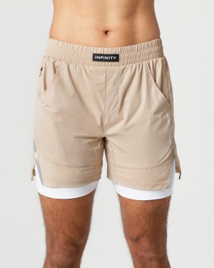 Short Alphalete Infinity Speed Corta 5.5" Hombre Linen | DQAZUM-351