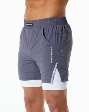 Short Alphalete Infinity Speed Corta 5.5" Hombre Moradas | MNEWXV-972