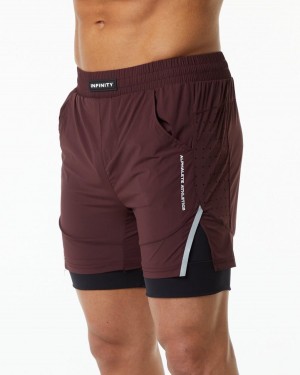 Short Alphalete Infinity Speed Corta 5.5" Hombre Burdeos | RPJMTV-503