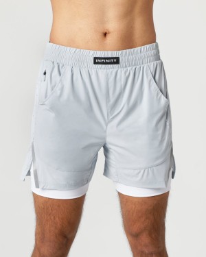 Short Alphalete Infinity Speed Corta 5.5" Hombre Gris | GNZKRW-736