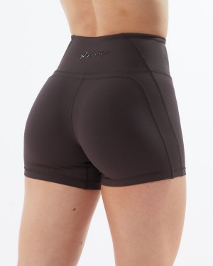 Short Alphalete Pulse Surge Corta 4" Mujer Gris | VMJWSL-718